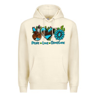 Sandshell peace love  gemstone Premium Hoodie - AdoDesignShop