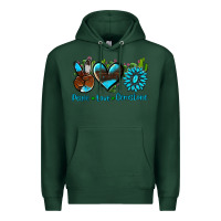 Sports Green peace love  gemstone Premium Hoodie - AdoDesignShop