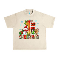 1st Christmas Santa And Snowman Urban Heavy Tee | Teevron