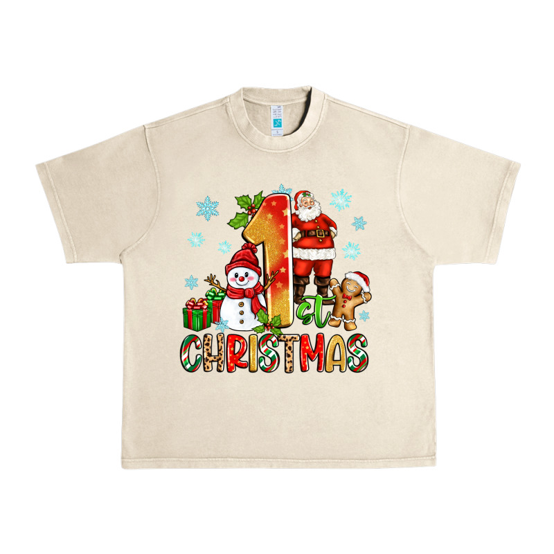 1st Christmas Santa And Snowman Urban Heavy Tee by Zillion Design Studio | Teevron