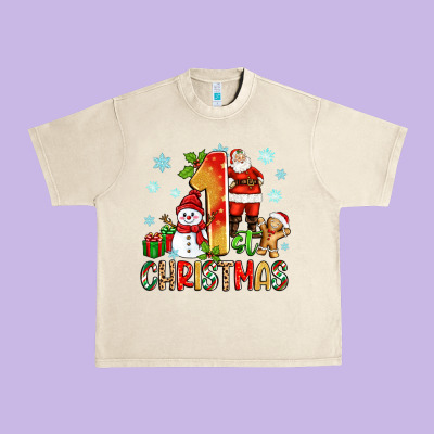 Urban Heavy Tee 1st christmas santa and snowman
