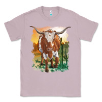 Lilac longhorn cow with desert background Classic Tee - RanaPortraitStore