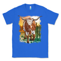 True Royal longhorn cow with desert background Classic Tee - RanaPortraitStore
