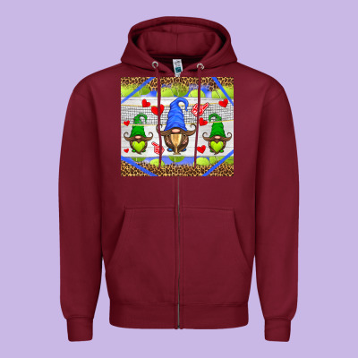 Western Tennis Gnome Zipper Hoodie Designed By Hra Design Shop