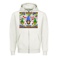 Oatmeal Heather western tennis gnome Zipper Hoodie - HRA Design Shop