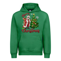 Emerald Merry Christmas Black Santa Urban Hoodie - MaliasSmallBusiness