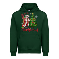 Forest Green Merry Christmas Black Santa Urban Hoodie - MaliasSmallBusiness