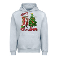 Heather Grey Merry Christmas Black Santa Urban Hoodie - MaliasSmallBusiness