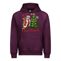 Mauve Wine Merry Christmas Black Santa Urban Hoodie - MaliasSmallBusiness