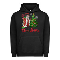 Pigment Black Merry Christmas Black Santa Urban Hoodie - MaliasSmallBusiness