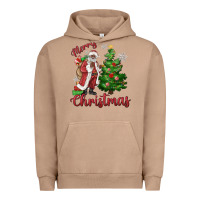 Pigment Burro Merry Christmas Black Santa Urban Hoodie - MaliasSmallBusiness