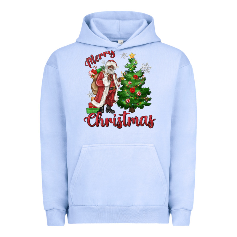 Merry Christmas Black Santa Urban Hoodie by MaliasSmallBusiness | Teevron
