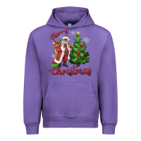 Tulip Merry Christmas Black Santa Urban Hoodie - MaliasSmallBusiness