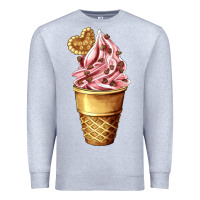 Heather Grey ice cream fast food Premium Sweatshirt - AdoDesignShop