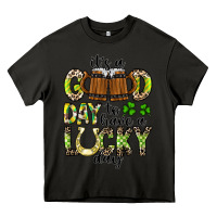 Asphalt It's a Good Day To Have a Lucky Day Heavy Core Tee - CowhideDigitalArt