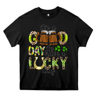 Black It's a Good Day To Have a Lucky Day Heavy Core Tee - CowhideDigitalArt