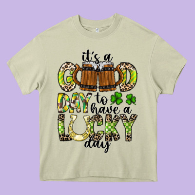 It's A Good Day To Have A Lucky Day Heavy Core Tee Designed By Cowhidedigitalart
