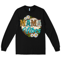 Black mama vibes with daisies Long Sleeve Tee - texasbilliewilder