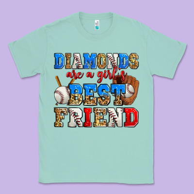 Diamonds Are A Girl's Best Friend Baseball Classic Tee Designed By Zillion Design Studio