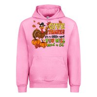Fuchsia Pink give thanks for a little and you will find a lot Urban Hoodie - MaliasSmallBusiness