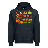 Navy give thanks for a little and you will find a lot Urban Hoodie - MaliasSmallBusiness
