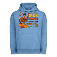 Pigment Pebble Blue give thanks for a little and you will find a lot Urban Hoodie - MaliasSmallBusiness