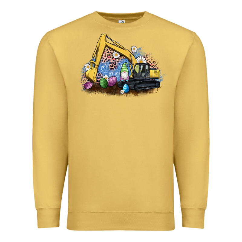 Easter Excavator Gnome Egg Leopard Premium Sweatshirt by Artiststas | Teevron