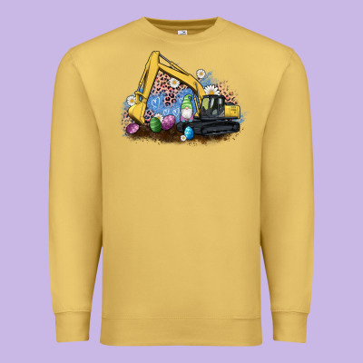 Easter Excavator Gnome Egg Leopard Premium Sweatshirt Designed By Artiststas