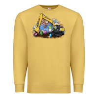 Antique Gold easter excavator gnome egg leopard Premium Sweatshirt - Artiststas