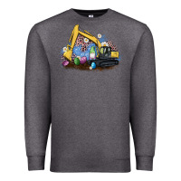 Charcoal Heather easter excavator gnome egg leopard Premium Sweatshirt - Artiststas