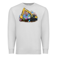 Dove Grey easter excavator gnome egg leopard Premium Sweatshirt - Artiststas
