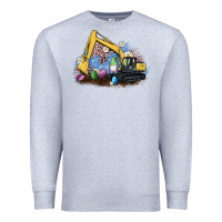 Heather Grey easter excavator gnome egg leopard Premium Sweatshirt - Artiststas