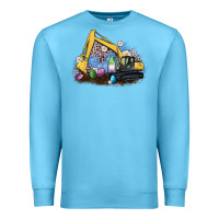 Ocean Blue easter excavator gnome egg leopard Premium Sweatshirt - Artiststas
