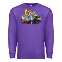 Purple easter excavator gnome egg leopard Premium Sweatshirt - Artiststas