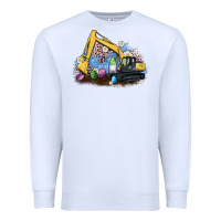White easter excavator gnome egg leopard Premium Sweatshirt - Artiststas