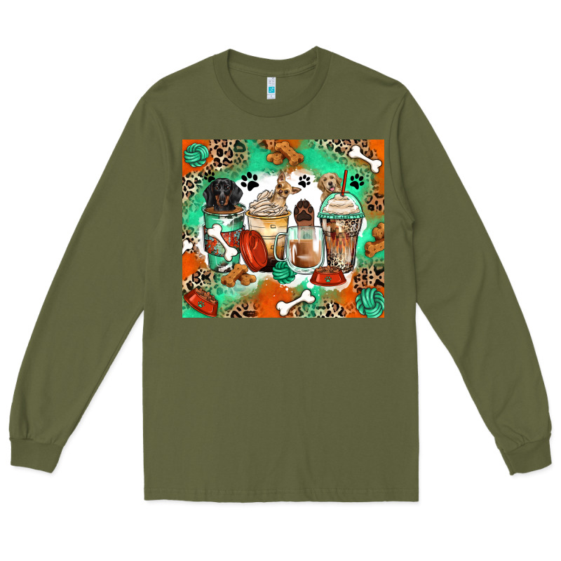 Dog Coffee Cups Long Sleeve Tee by Zillion Design Studio | Teevron