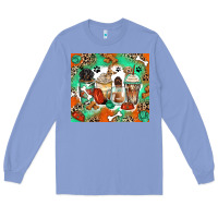 Colony Blue dog coffee cups Long Sleeve Tee - Zillion Design Studio