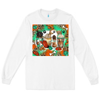 White dog coffee cups Long Sleeve Tee - Zillion Design Studio