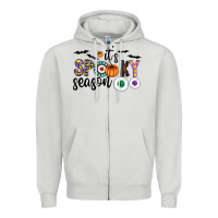 Dove Grey spooky Zipper Hoodie - CowhideDigitalArt