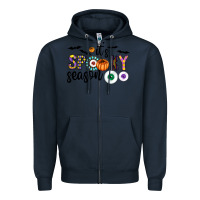 Navy spooky Zipper Hoodie - CowhideDigitalArt