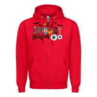 Red spooky Zipper Hoodie - CowhideDigitalArt