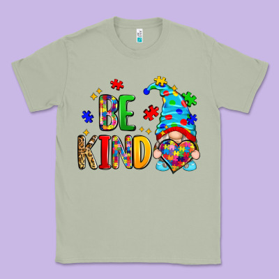 Be Kind Autism Gnome Classic Tee Designed By Zillion Design Studio
