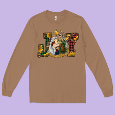 Joy Holy Family Long Sleeve Tee Designed By Ranaportraitstore