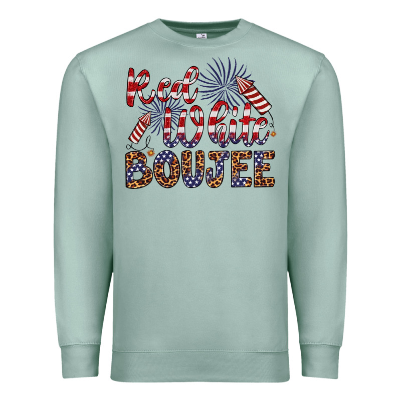 Red White Boujee Premium Sweatshirt by Artiststas | Teevron