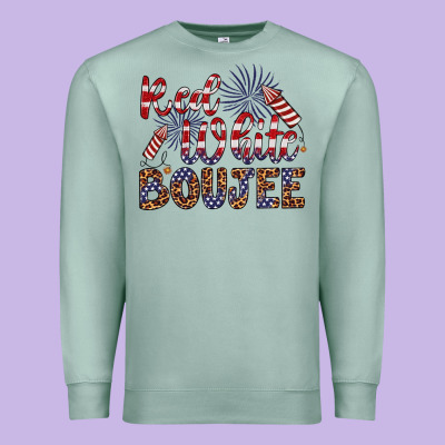 Red White Boujee Premium Sweatshirt Designed By Artiststas