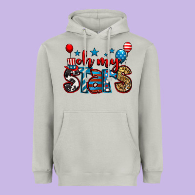Oh My Stars 4th Of July Heavyweight Hoodie Designed By Jasminsmagicworld