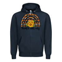 Navy Thankful Vibes Only Zipper Hoodie - CowhideDigitalArt