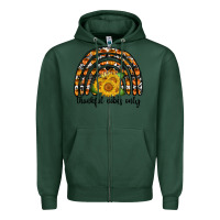 Sports Green Thankful Vibes Only Zipper Hoodie - CowhideDigitalArt