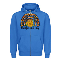 True Royal Thankful Vibes Only Zipper Hoodie - CowhideDigitalArt