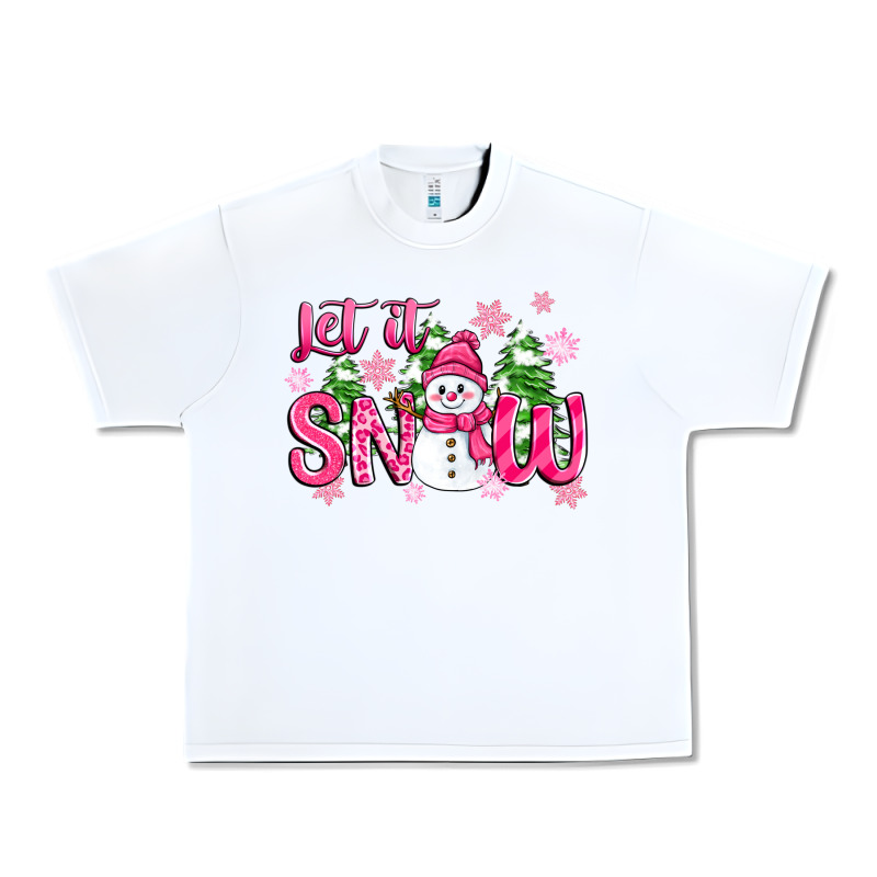 Pink Christmas Let It Snow Urban Heavy Tee by Zillion Design Studio | Teevron